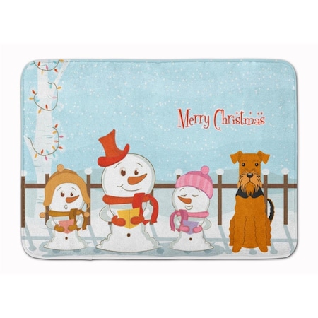 Carolines Treasures Merry Christmas Carolers Airedale Machine Washable Memory Foam Mat BB2372RUG